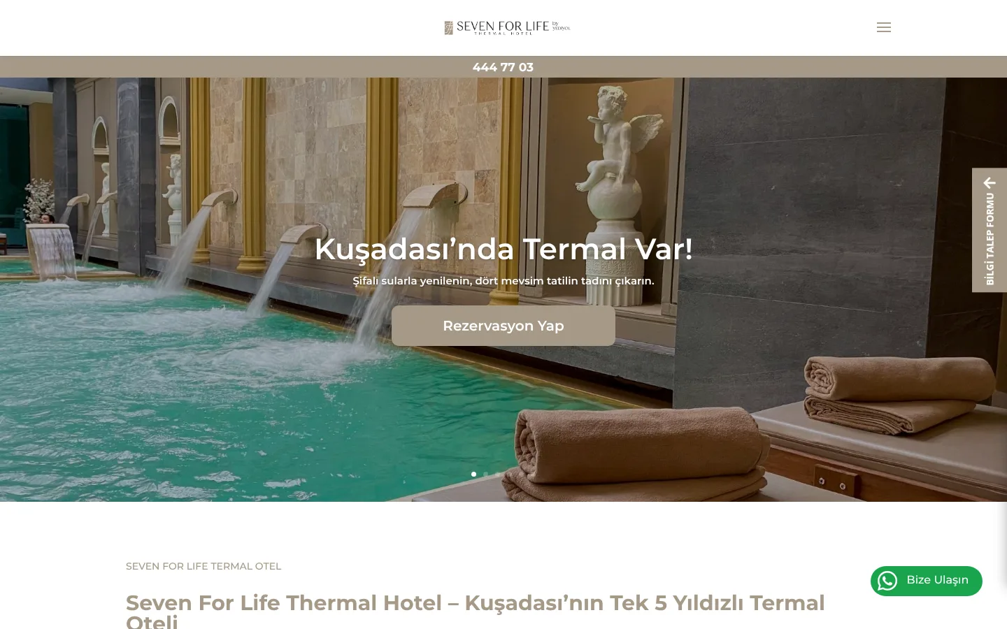 Seven For Life Thermal Hotel web sitesi