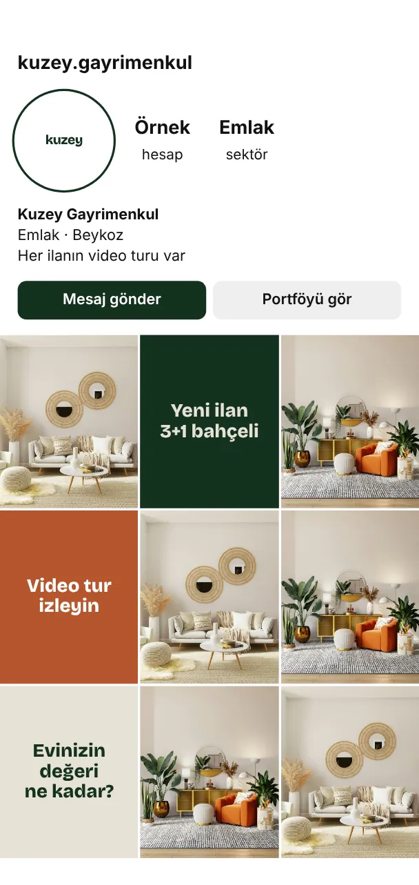 Kuzey Gayrimenkul mobil görünüm