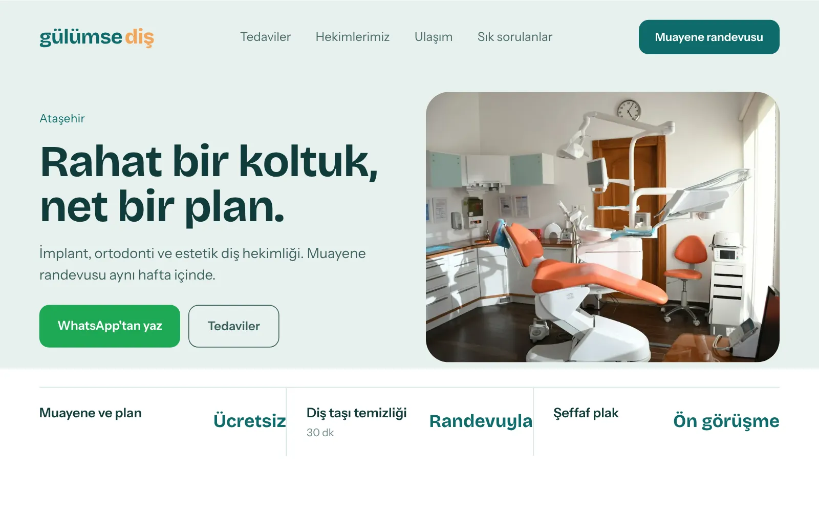Gülümse Diş web sitesi